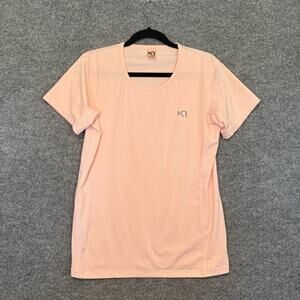 Kari Traa Shirt Womens Large Orange Short Sleeve Tshirt Stretch Performance